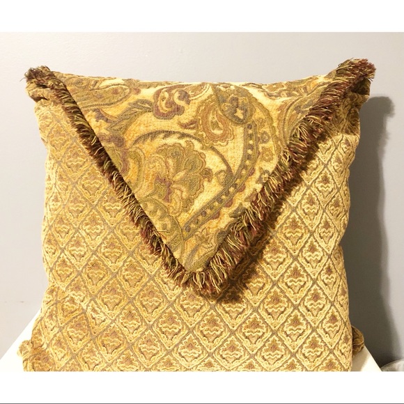 Accents Vintage Throw Pillow With Fringed Flap 25 X 25 Poshmark